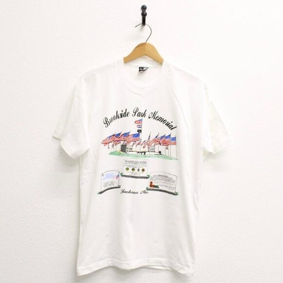 Vintage Brookside Park Memorial to Veterans T Shirt Large - Picture 1 of 7